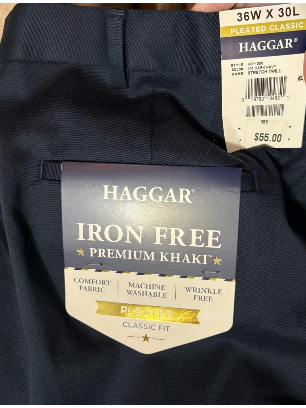 Haggar‎ Navy Flat Front Men's Dress Pants #1849